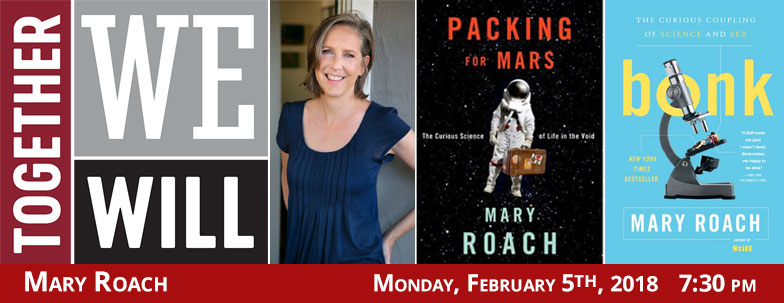 Image of Mary Roach and books