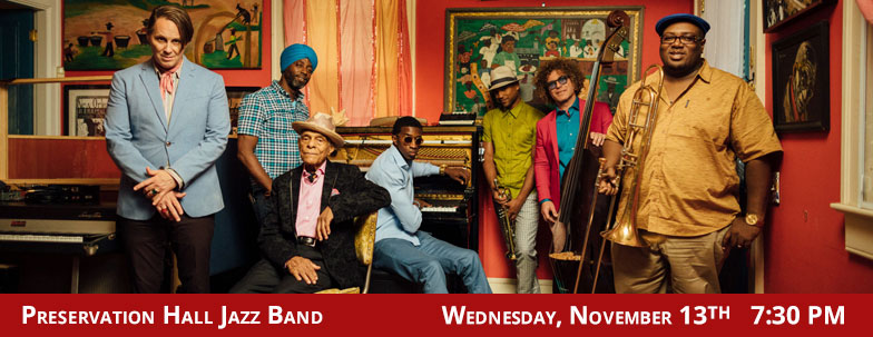 Preservation Hall Jazz Band performance on Wednesday November 13 at 7:30 p.m.